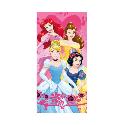 Disney Hercegnők törölköző fürdőlepedő heart 70x140cm