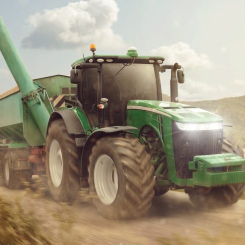 Traktor párnahuzat 40x40 cm zöld traktor