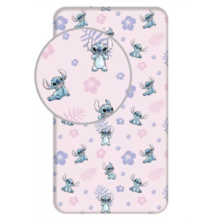 Lilo és Stitch A csillagkutya gumis lepedő pink 90x200 cm