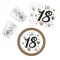 Sretan rođendan Milestone Happy Birthday 18 party set 36 komada s tanjurom 23 cm