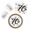 Sretan rođendan Milestone Happy Birthday 70 party set od 36 komada s tanjurom od 23 cm