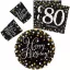Sretan rođendan Gold Happy Birthday 80 party set s tanjurom 23 cm - 32 dijelova