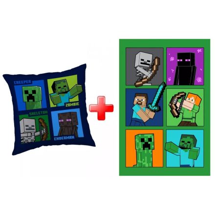 Minecraft Fight Badges párna és takaró szett