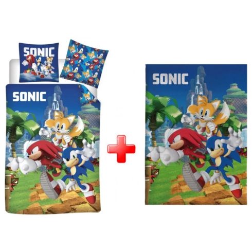 Sonic a sündisznó gyerek ágyneműhuzat és polár takaró szett (fast)