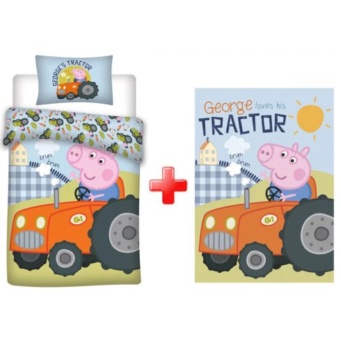 Peppa malac gyerek ágyneműhuzat és polár takaró szett (George)