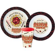  Stranger Things Upside Down set posuđa, mikro plastični set, s čašom od 260 ml
