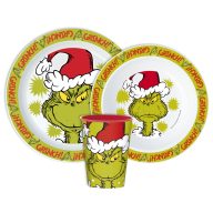   Grinch Christmas Mischief set posuđa, mikro plastični set s čašom od 260 ml