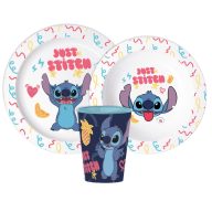   Disney Lilo i Stitch Just pribor za jelo, mikro plastični set, čaša 260 ml
