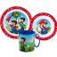 Super Mario Mushroom Kingdom set za jelo, mikro plastični set s šalicom 350 ml