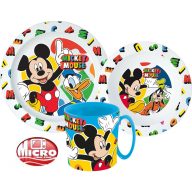   Disney Mickey Cool Summer set posuđa, mikro plastični set s šalicom 350 ml
