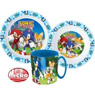   Sonic the Hedgehog Adventure set pribora za jelo, mikro plastični set s šalicom 350 ml