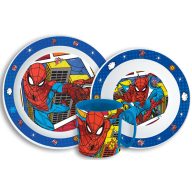   Spider-Man Grid servis za jelo, mikro plastični set s šalicom od 350 ml