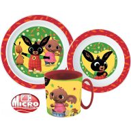   Bing Happy Bunny set posuđa, micro plastični set s šalicom 390 ml