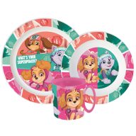   Psići u ophodnji Superpowers servis za jelo, mikro plastični set s šalicom 390 ml