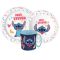 Disney Lilo i Stitch Just pribor za jelo, mikro set od plastike s šalicom 390 ml