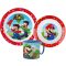 Super Mario Mushroom Kingdom komplet posuđa, mikro plastični set s šalicem 265 ml