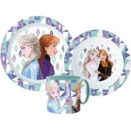   Disney Snježno kraljevstvo Ice Magic pribor za jelo, mikro plastični set sa šalicom 265 ml