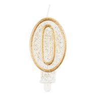   Brojevi Gold Zlatna svjetlucava svjećica brojka 0, svjećica za tortu