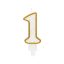 Brojevi Gold Zlatna svjetlucava svijeća u obliku broja 1, svijeća za tortu