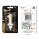 Brojevi Gold Zlatna svjetlucava svijeća u obliku broja 1, svijeća za tortu