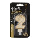 Brojevi Gold Zlatna svjetlucava svijeća za tortu broja 2