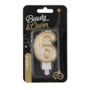 Brojevi Gold Zlatna svjetlucava svjećica za broj 6, svjećica za tortu