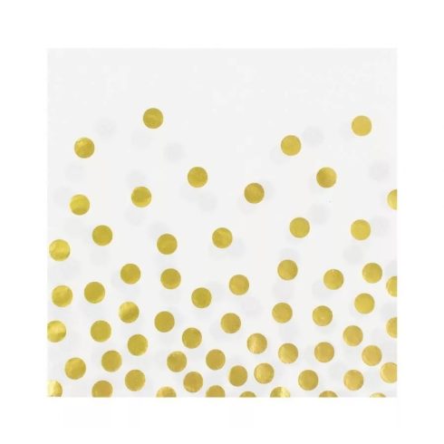 Gold Dots White Pöttyös szalvéta 12 db-os 33x33cm