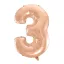 Rose Gold 3-as szám fólia lufi 92 cm