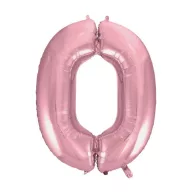 Rózsaszín Light Pink 0-ás szám fólia lufi 92 cm