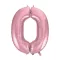 Rózsaszín Light Pink 0-ás szám fólia lufi 92 cm