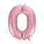 Rózsaszín Light Pink 0-ás szám fólia lufi 92 cm