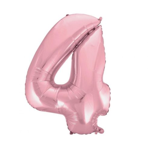 Light Pink rózsaszín 4-es szám fólia lufi 92cm