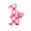 Prvi rođendan Pink Teddy svjećica za tortu sa sjajem