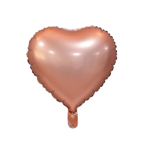 Matt Pink Gold Heart rózsaszín szív fólia lufi 37cm