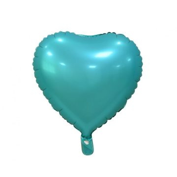 Matt Turquoise Heart türkiz szív fólia lufi 37cm