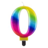   Brojevi Galaxy Šarena svijeća s brojem 0, svijeća za tortu