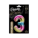 Szivárvány Rainbow 3-as szám fólia lufi 85 cm