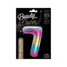 Szivárvány Rainbow 7-es szám fólia lufi 85 cm