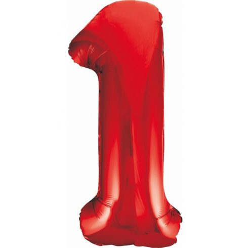 Red Piros 1-es szám fólia lufi 85cm