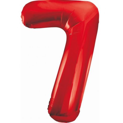 Red Piros 7-es szám fólia lufi 85cm
