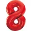 Piros 8-as Red szám fólia lufi 85 cm