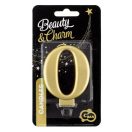 Brojevi Metallic Zlatna svijeća u obliku broja 0, svjećica za tortu