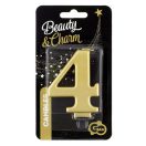 Brojevi Metallic Zlatna svjećica broj 4, svjećica za tortu