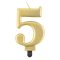 Brojevi Metallic Zlatna svijeća u obliku broja 5, svijeća za tortu