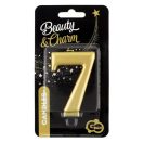 Brojevi Metallic Zlatna svjećica broj 7, svjećica za tortu