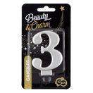 Brojevi Metallic Srebrna svijeća broja 3 za tortu