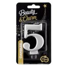 Brojevi Metallic Srebrna svijeća u obliku broja 5, tortna svijeća