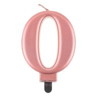   Brojevi Metallic Rose Gold svijeća u obliku broja 0, svijeća za tortu