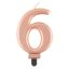 Brojevi Metallic Svijeća broj 6 u boji ružičastog zlata, tortna svijeća