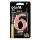 Brojevi Metallic Svijeća broj 6 u boji ružičastog zlata, tortna svijeća